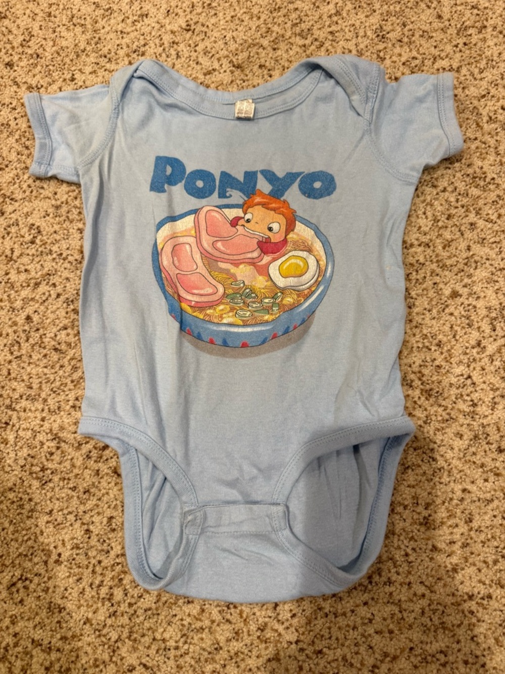 Ponyo Light Blue Baby One-Piece Bodysuit
